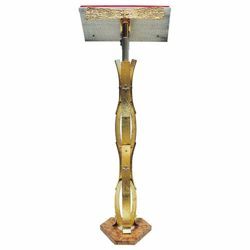 Picture of Standing Lectern for Churches adjustable height H. cm 110 (43,3 inch) bicolour brass Missal Bible Column Stand