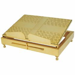 Picture of Altar Lectern for Churches adjustable height cm 35x27 (13,8x10,6 inch) gold plated brass Missal Bible Stand 