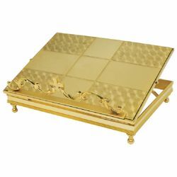 Picture of Altar Lectern for Churches adjustable height cm 34x27 (13,4x10,6 inch) gold plated brass Missal Bible Stand 