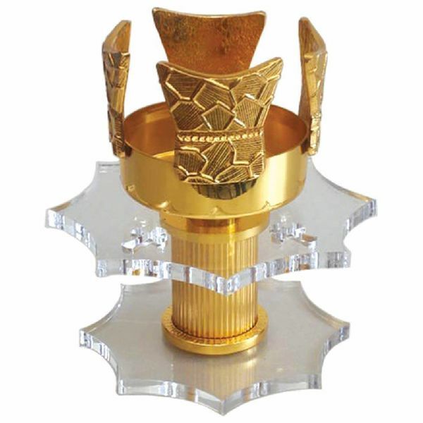 Imagen de Lámpara de mesa Santísimo Sacramento H. cm 15 (5,9 inch) de Plexiglass y latón porta vela de Altar Iglesia