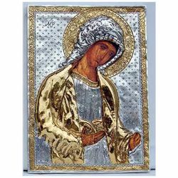 Immagine di Icona Arcangelo Michele, bagno argento, rifiniture in oro