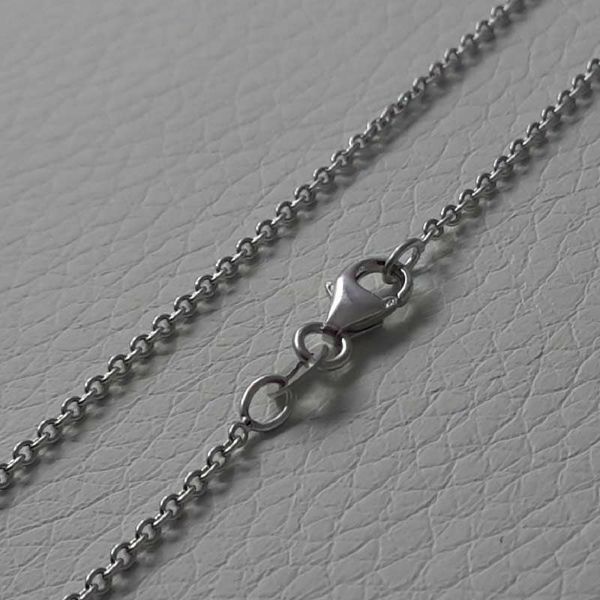 Adjustable 18Kt White Gold Rolo Chain Necklace