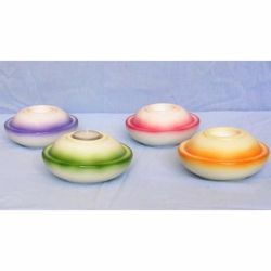 Picture of Set of 4 Votive Candle Lamps cm 13 (5,1 in) Round Tealight Ceramic Lanterns Liturgical Colors