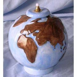 Picture of Liquid Wax Votive Lantern cm 14 (5,5 in) World Ceramic Oil Lamp Colored