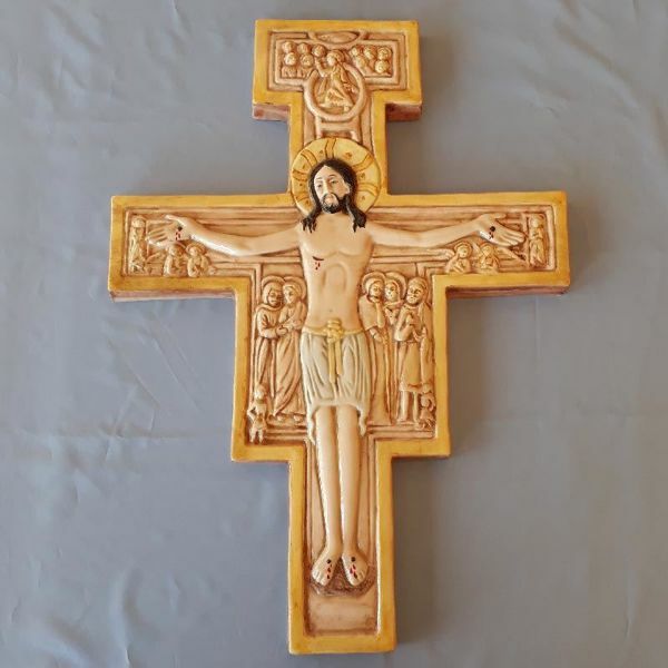 The San Damiano Crucifix Cross Wall Plaque Sculpture 38,1 cm 
