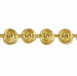 Immagine di Agremano chiocciola oro classico H. cm 1 (0,4 inch) Viscosa Poliestere Orlo Bordo Passamaneria per Paramenti sacri 