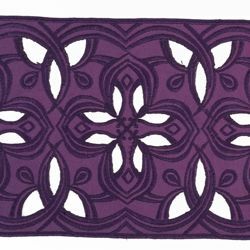 Picture of Lace H. cm 16 (6,3 inch) Viscose and Polyester Red Olive Green Violet Lacework Edging for liturgical Vestments 
