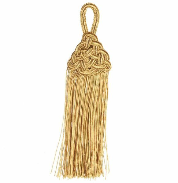 Tassel with knot 3 small gold Tassels cm 14 (5,5 inch) Metallic thread and  Viscose for liturgical Vestments