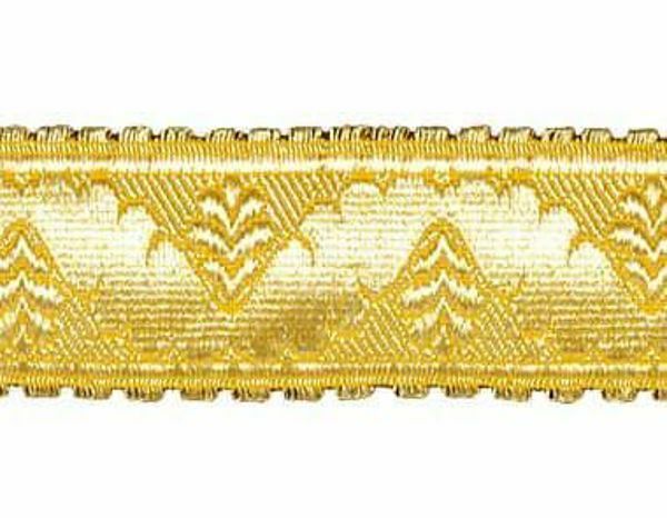 Galón Cinta dorada H. cm 4 (1,6 inch) Tejido en hilo metálico alto  contenido Oro para Vestiduras litúrgicas