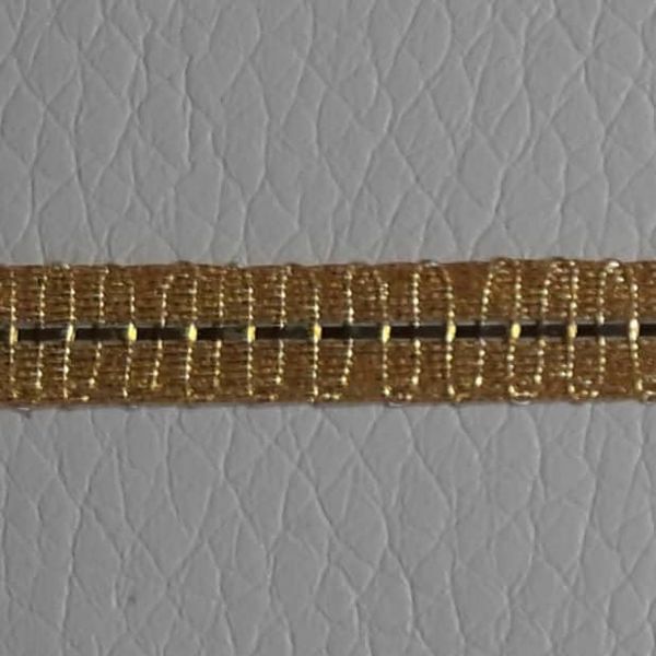 Agreman Galón metal dorado H. cm 0,6 (0,24 inch) en hilo metálico y Viscosa  Borde Ribete Pasamanería para Vestiduras litúrgicas