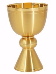 Picture of Liturgical Chalice H. cm 17 (6,7 inch) smooth satin finish with Knot in brass Gold Silver for Holy Mass Altar Wine
