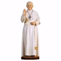 Picture of Pope Francis cm 14 (5,5 inch) wooden Statue painted with oil colours Val Gardena