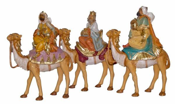 diseño de Martino Landi juego de 3 unidades Figuras de estilo clásico de los tres Reyes Magos con camellos 3,5 cm 
