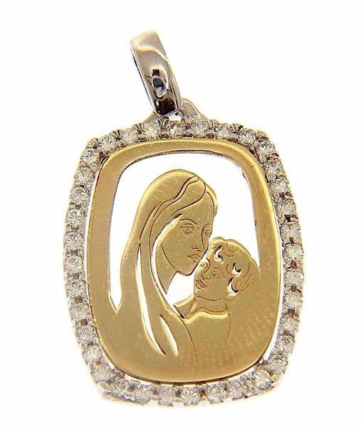Madonna and Child with Light Spots Rectangular Pendant gr 1,85