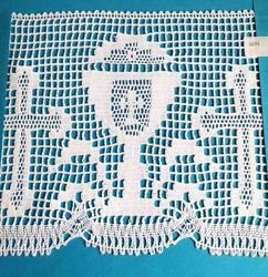 Picture of Bobbin Lace Cross and Chalice Embroidery H. cm 20 (7,9 inch) pure Cotton White for Altar Tablecloth and Liturgical Vestments