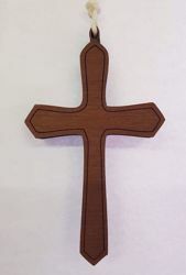 Immagine di Croce pettorale in legno semplice cm 10x6 (3,9x2,4 in) pendente per Abito Prima Comunione