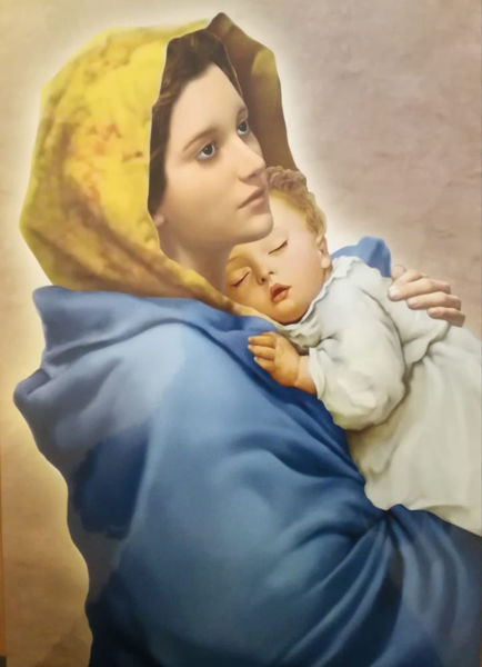 Cañamazo Medio Punto - Virgen con Niño Ferruzzi