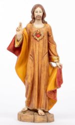 Picture of Sacred Heart of Jesus cm 52 (20 Inch) hand painted Resin Fontanini Statue for Outdoor Use