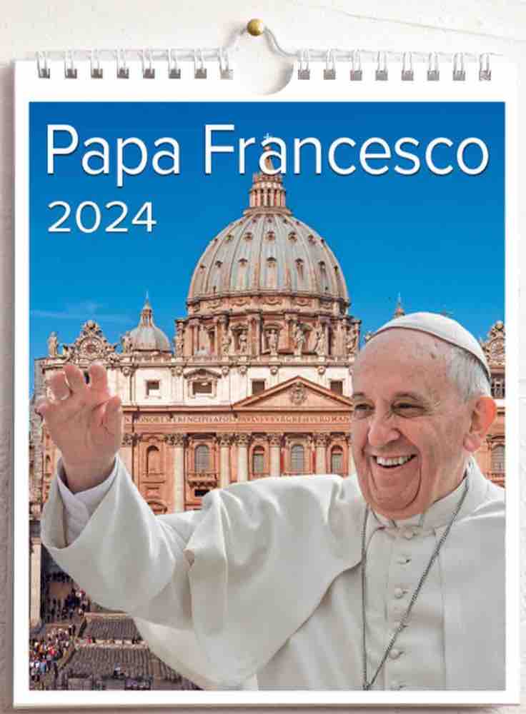 Calendario da tavolo e da muro 2024 Papa Francesco cm 16,5x21