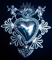 Imagen de Corazón con ángeles, tamaño pequeño - EX VOTO (AEX117)