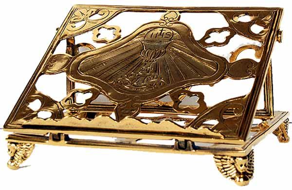 Picture of Altar Lectern for Churches adjustable height gold plated brass Missal Bible Stand 