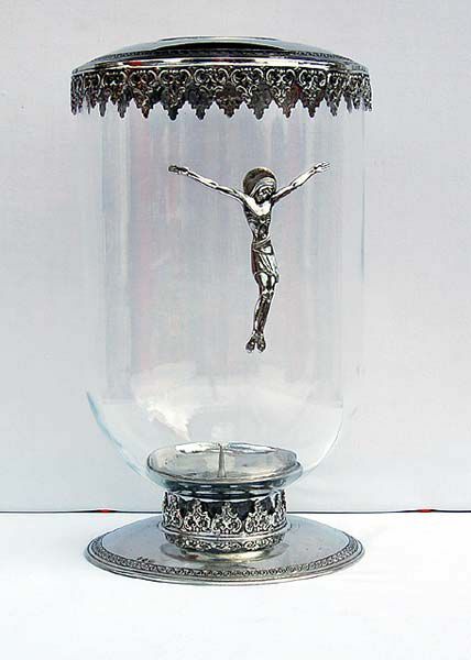 Immagine di Portacero con vetro, bagno argento