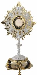 Picture of Monstrance with luna cm 32x51 with 24k gold bath and 1000/1000 silver
