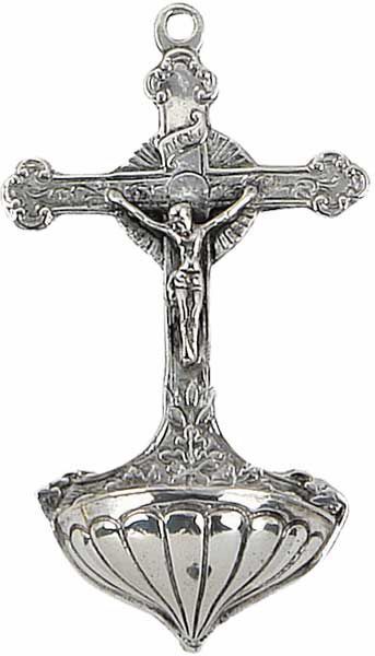 Immagine di Croce Acquasantiera da parete ottone