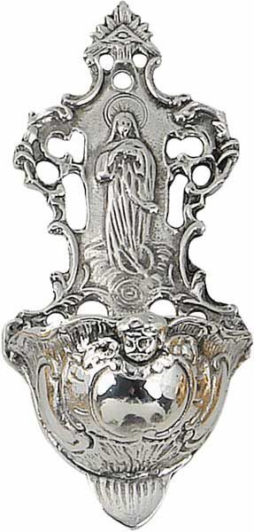 Immagine di Madonna Acquasantiera da parete ottone