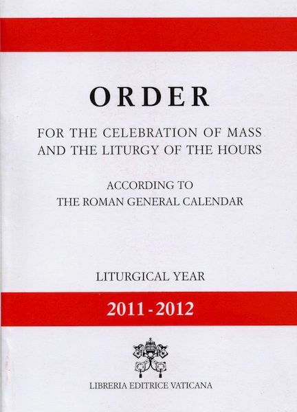 Imagen de Order for the celebration of Mass and the Liturgy of the Hours 2011 - 2012