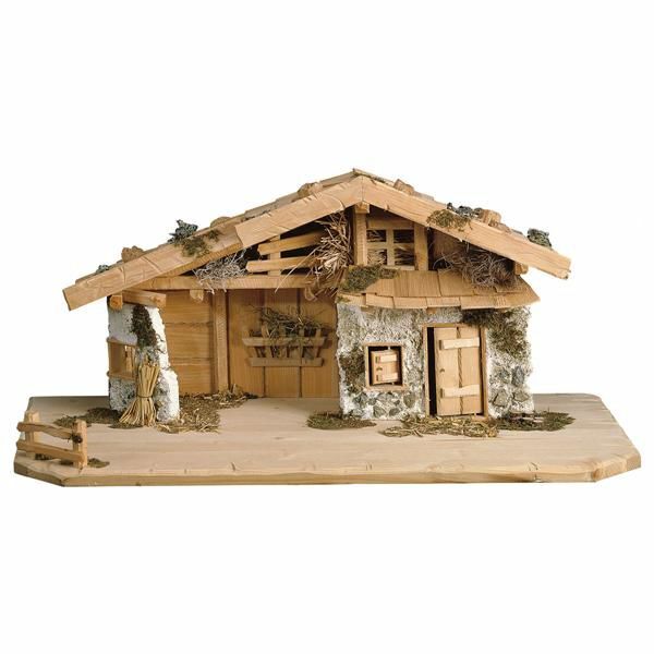 Immagine di Capanna Sudtirolo per Presepe Ulrich 10 cm legno fatta a mano