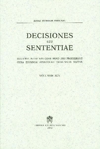 Imagen de Decisiones Seu Sententiae Anno 2003 Vol. XCV 95