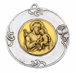 Picture of Saint Joseph - Gold or silver plated Confraternity Medallion AMC 398 GS