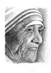 Picture of Portrait of Mother Teresa - DRAWING