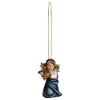 Picture of Christmas Angel with horn 6 cm (2,4 inch) oil painted wood