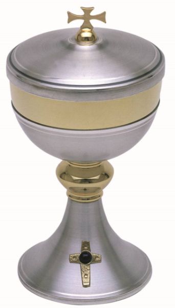Imagen de Copón Misa H. 19 cm Cruz oro Amatista