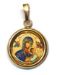 Picture of Our Lady of Perpetual Help Gold plated Silver and Porcelain round Pendant smooth finish Diam mm 19 (075 inch) Unisex Woman Man