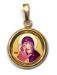 Imagen de Virgen de la Ternura Medalla colgante redonda acabado liso Diám mm 19 (0 75 inch) Plata con baño de oro y Porcelana Unisex Mujer Hombre