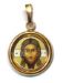 Picture of The Holy Face Gold plated Silver and Porcelain round Pendant smooth finish Diam mm 19 (075 inch) Unisex Woman Man