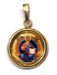 Immagine di Cristo in trono Ciondolo Pendente tondo liscio Diam mm 19 (0,75 inch) Argento placcato Oro e Porcellana Unisex Uomo Donna