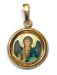 Picture of Archangel Michael Gold plated Silver and Porcelain round Pendant smooth finish Diam mm 19 (075 inch) Unisex Woman Man and Kids