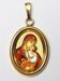 Immagine di Madonna dell' Incarnazione Ciondolo Pendente ovale mm 19x24 (0,75x0,95 inch) Argento placcato Oro e Porcellana Unisex Uomo Donna