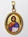 Imagen de Cristo Pantocrátor Medalla Colgante oval mm 19x24 (0,75x0,95 inch) Plata con baño de oro y Porcelana Unisex Mujer Hombre