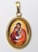Imagen de Sagrada Familia Medalla Colgante oval mm 19x24 (0,75x0,95 inch) Plata con baño de oro y Porcelana Unisex Mujer Hombre