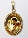 Immagine di Padre Pio da Pietrelcina Ciondolo Pendente ovale mm 19x24 (0,75x0,95 inch) Argento placcato Oro e Porcellana Unisex Uomo Donna