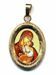Picture of Madonna of the Incarnation Gold plated Silver and Porcelain diamond-cut oval Pendant mm 19x24 (0,75x0,95 inch) Unisex Woman Man