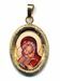 Imagen de Virgen de Vladímir Medalla Colgante oval acabado diamante mm 19x24 (0,75x0,95 inch) Plata con baño de oro y Porcelana Unisex Mujer Hombre