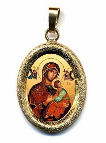 Imagen de Medalla Virgen del Perpetuo Socorro 19x24 mm plata y esmalte