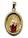 Picture of Our Lady of Mount Carmel Gold plated Silver and Porcelain diamond-cut oval Pendant mm 19x24 (0,75x0,95 inch) Unisex Woman Man