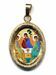 Picture of Trinity Gold plated Silver and Porcelain diamond-cut oval Pendant mm 19x24 (0,75x0,95 inch) Unisex Woman Man